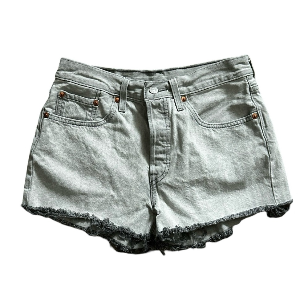 Levi’s 501 Jean Shorts Premium Gray Denim Women Size 27